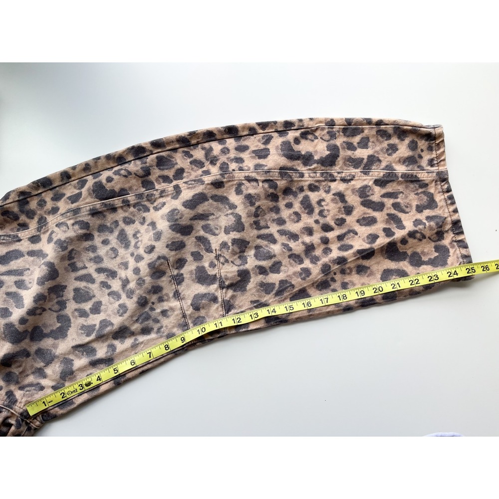 Free People We The Free Good Luck Printed Barrel Jeans Brown Sugar 27 Leopard - Picture 13 of 16